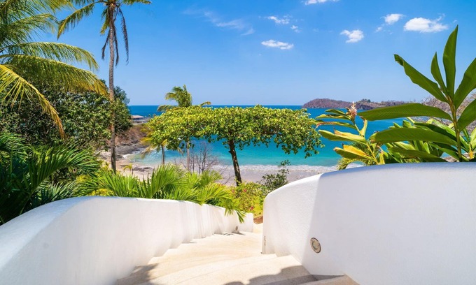 Playa Flamingo House | Cutting-Edge Oceanfront Villa with Private Pool & Spacious Outdoors – Private Stairs to the Beach!