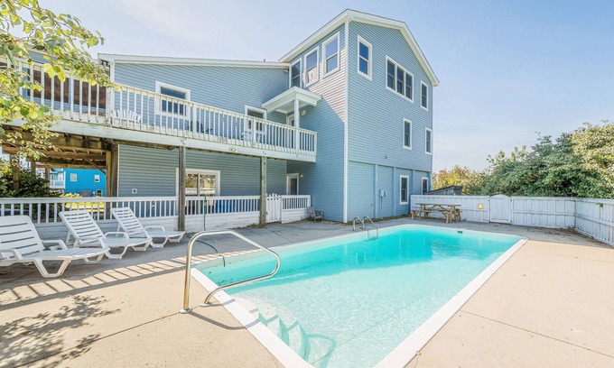 Carolina Dunes House | D0311 The Sailfish. Private Pool, Hot Tub, Sound Views, Pool Table, Pets OK!