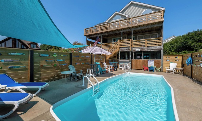 Carolina Dunes House | D3943 The Pup Deck. Oceanside, Pool, Hot Tub, Pets OK, Beach & Sound Access!