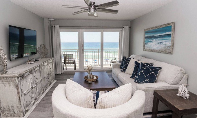Gulf Lagoon Beach Condo | D506 Corner unit, 2 balconies, Fantastic view of Pool and Gulf