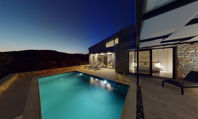 Plomari Villa | DAELIA VILLAS I of 3 Luxury Villas, private pool, in an enclosed olive grove