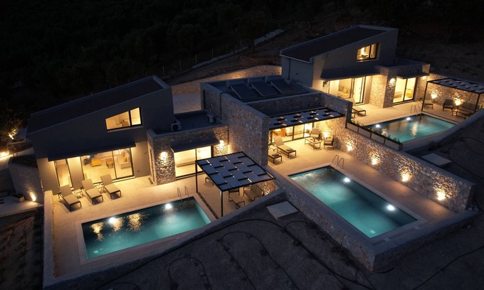 Plomari Villa | DAELIA VILLAS II of 3 Luxury Villas, private pool, in an enclosed olive grove