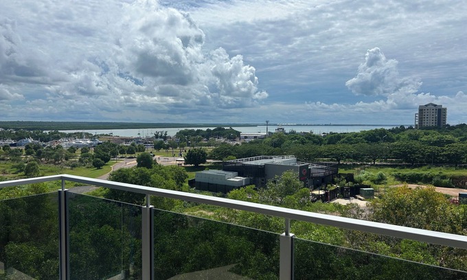 Darwin City Centre Apartment | Darwin City Apartment - Balcony With Ocean Views