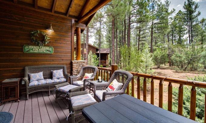 Torreon House | Deck & Fire Pit: Show Low 'Villa in the Pines'
