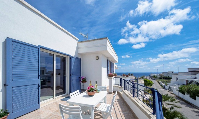 Santa Maria di Leuca Apartment | DELICIOUS PENTHOUSE ON THE SEA, FREE WI-FI, SEA VIEW, OUTDOOR SHOWER