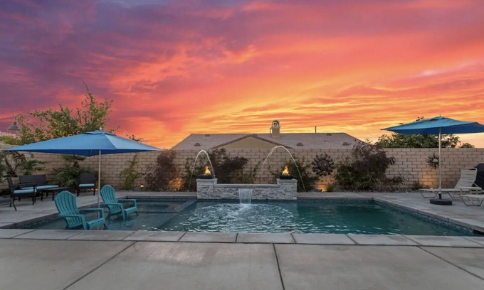Indio House | Desert Oasis salt water pool sleeps 11 in Terra Lago Near Coachella Festival