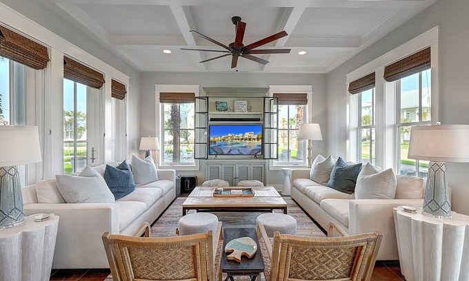 Cinnamon Shore House | Designer-Chic Beach Home on Great Lawn w/Fire Pit+More Great Amenities!
