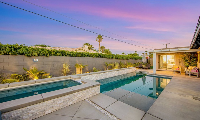 Desert Park Estates House | Designer dream with fireplace, game room, private pool, outdoor kitchen, firepit