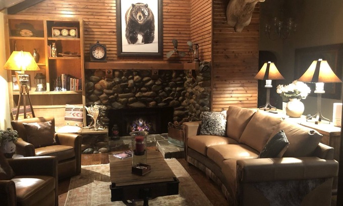 Cedar Flat House | Designer Furnishings, gas fireplace, huge sunny deck w/hot tub, chef's kitchen