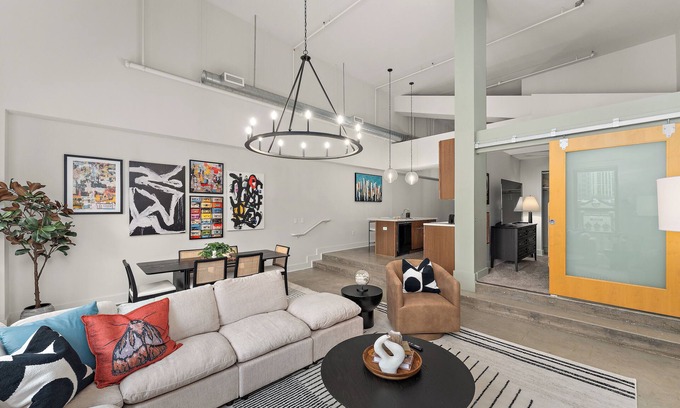 Cultural District Apartment | Designer Loft Penthouse in the Heart of Downtown. Parking Included!