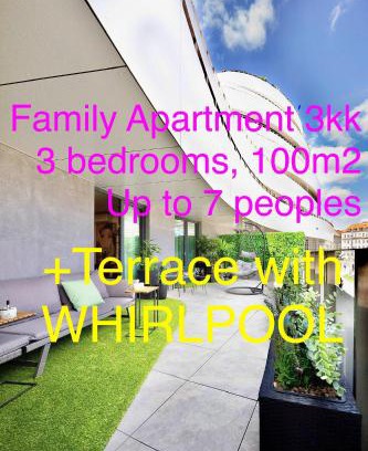Brno-stred Apartment | DH Family and Whirlpool Premium Apartment 3kk, 2x SmartTV-NETFLIX, Big Terrace and Free Parking