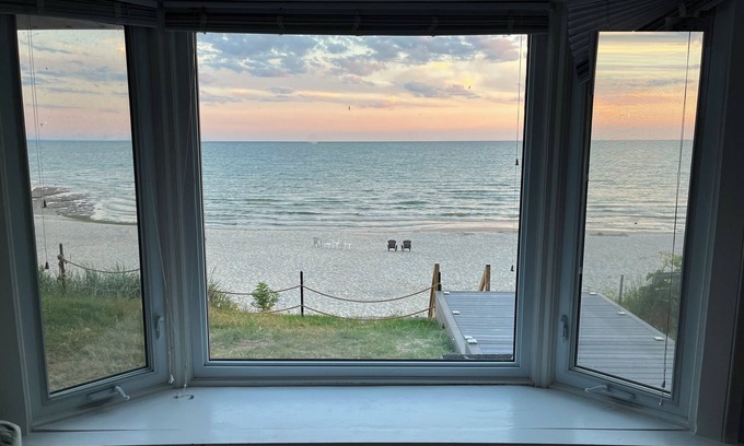 Wainfleet House | Direct beachfront home with stairs to private beach!