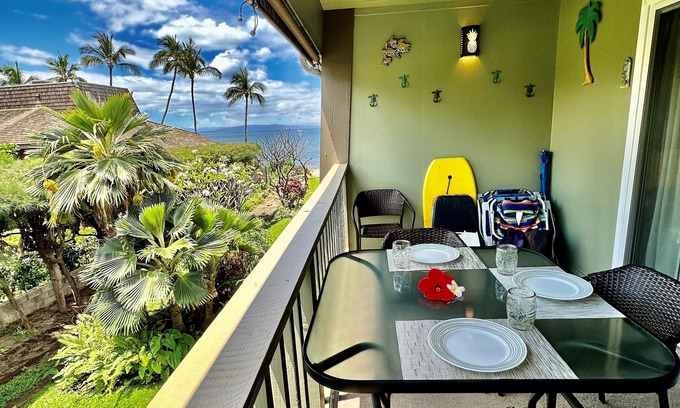 Kihei Condo | Discounted! Partial ocean view condo with pool & just steps to beach.