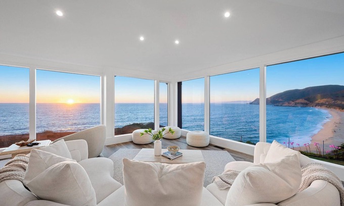 Montara House | Distinguished Oceanfront Point Estate with Iconic Beach + Mountain Vistas