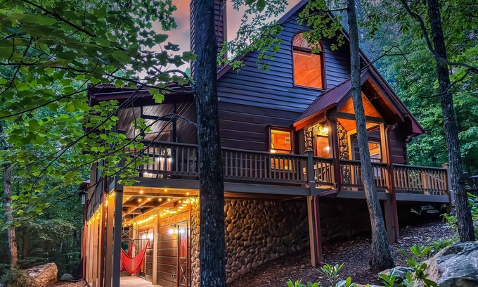 Morganton Cabin | Dog-friendly Blue Ridge getaway with hot tub, game room & mountain charm