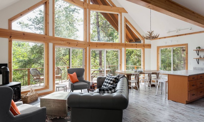 Anderson Island House | Dog friendly cabin + hot tub, nestled amongst the trees
