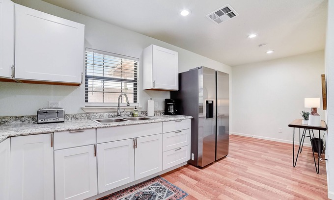 Blanco Cabin | Dog-friendly cabins with firepit, deck, central AC, washer/dryer, & gas grill