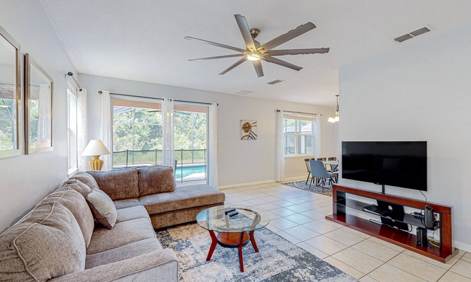Sandy Ridge House | Dog-friendly home in a quiet area near Disney with private heated pool, pool spa