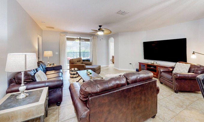 Cypress Pointe House | Dog-friendly home with pool, spa, screened patio, themed bedrooms, & W/D