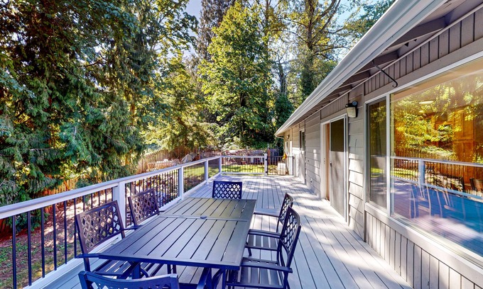 Maple Heights-Lake Desire House | Dog-friendly home with large yard, inviting deck & spacious layout