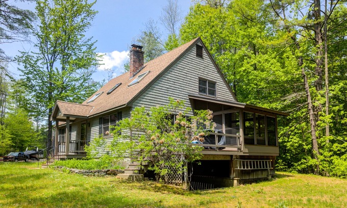The Bluffs House | Dog-friendly home with firepit, screened porch, deck & association beach