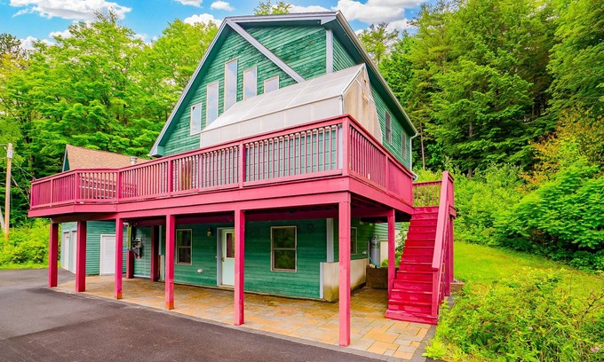 Bryant Pond House | Dog-friendly house among the trees near skiing with wood stove & washer/dryer