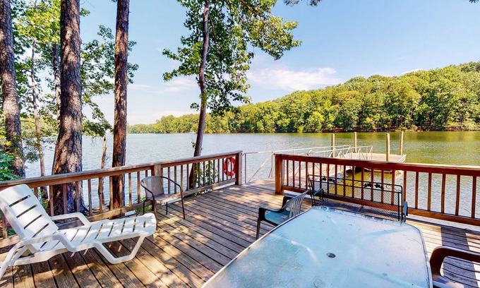 Leesville House | Dog-friendly, lakefront home w/a private dock, furnished deck, & free WiFi