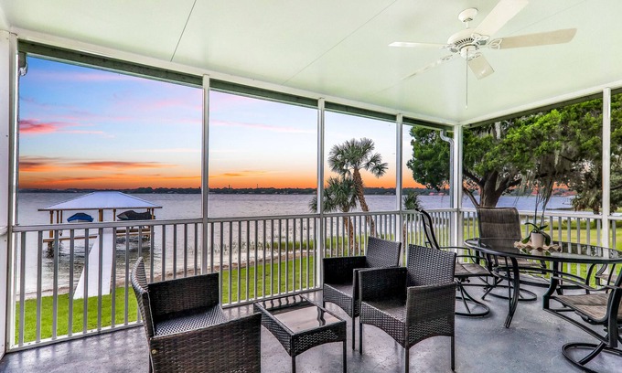 Sebring House | Dog-friendly lakefront home with fast WiFi, central AC, patio, & game room