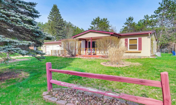 Central Lake House | Dog-Friendly Michigan Home w/Deck & Fire Pit!