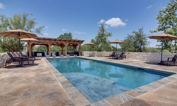 Johnson City House | Dog-friendly riverfront home with private pool, gourmet amenities, & guesthouse