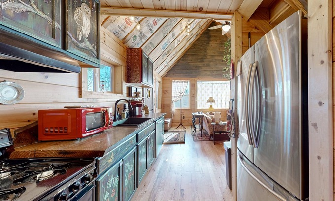 Copper Hill House | Dog-friendly riverfront home near FloydFest with fireplace, river views, & deck