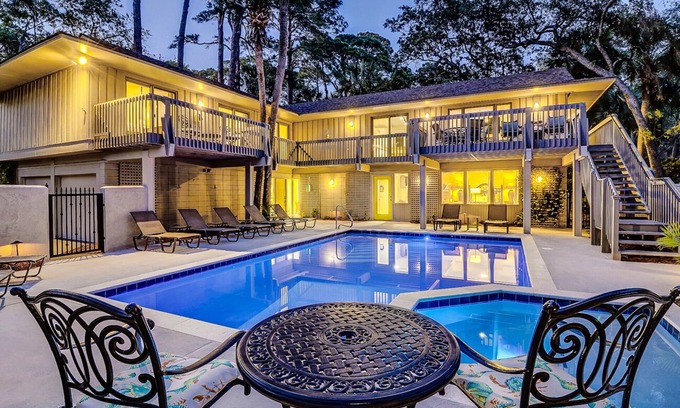 Oceanside House | DOG FRIENDLY Five Bedroom Sea Pines Home with Private Pool - 2nd Row Ocean