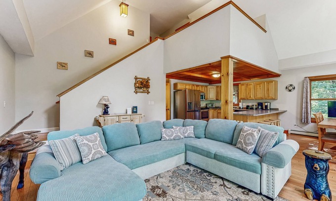 Woodstock House | Dog-friendly wilderness retreat with game room, jetted tub, fireplace & deck