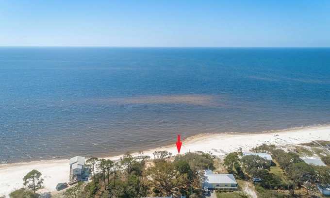 Alligator Point House | "Dolphin Reef" Adorable coastal cottage with a fully fenced yard right on the Gulf!