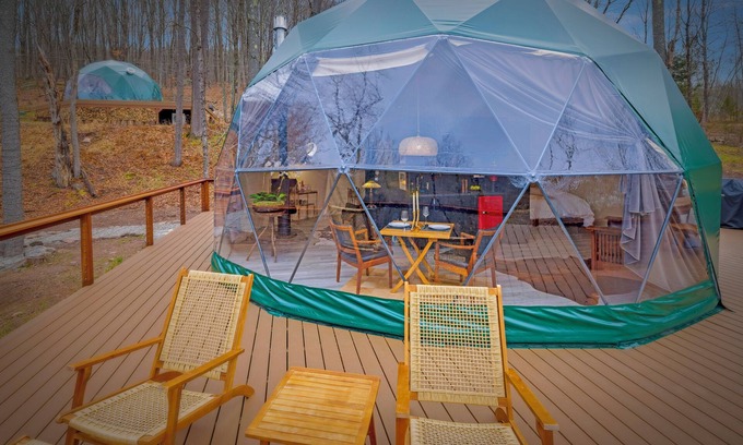 Swan Lake RV Rental | Domes at Catskills a lakefront glamping adventure for adults