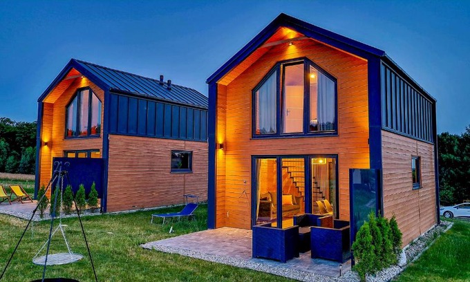 Krajno Pierwsze House | Domki Diabolina - sauna, jacuzzi, klimatyzacja, kominki