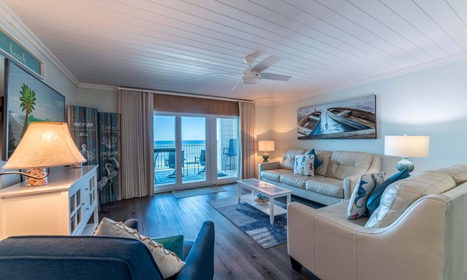 Crescent Beach Condo | Don't Worry Beach Happy Mariner West 606-Beachfront-Large Very Private Balcony-Renovated.