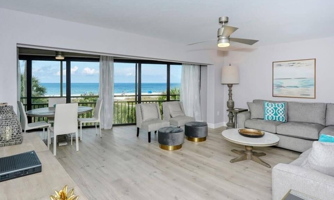 Siesta Key House | Doveplum 121- 2 Story, 2 Bedroom Condo with Private Beach with lounge chairs & umbrella provided,.