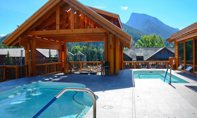 Banff Apartment | Downtown Banff | Balcony + Rooftop Hot Pools