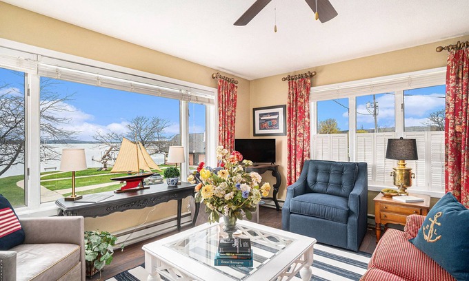 Boyne City Apartment | Downtown Boyne City charmer with stunning Lake Charlevoix and Boyne River views.