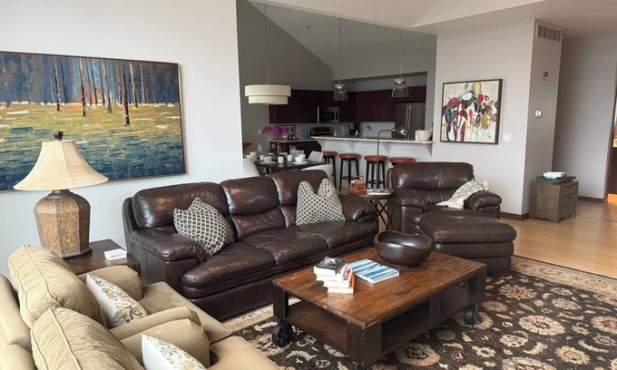 Fish Creek Condo | Downtown Fish Creek Luxury Getaway 3BR/2.5BA, Game Room, Elevator & Deck Views!