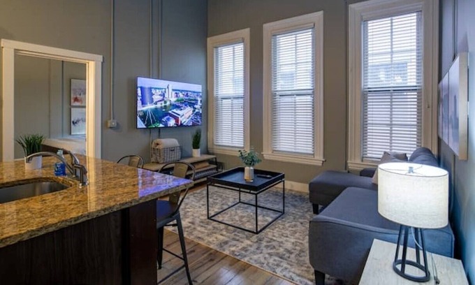Grand Rapids Apartment | Downtown Loft Stay with King bed Entire Condo