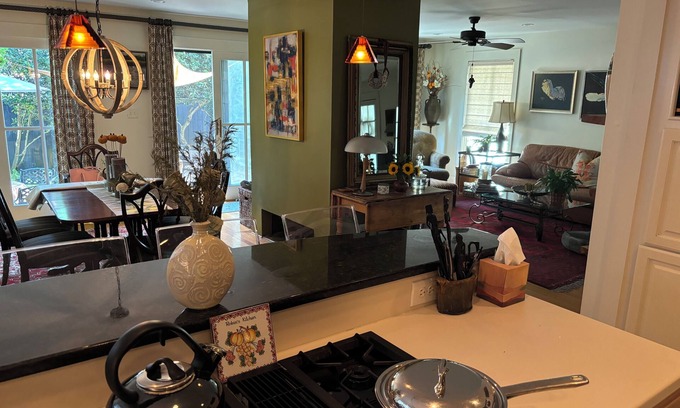 Harleston Village House | Downtown open space home with a European courtyard garden