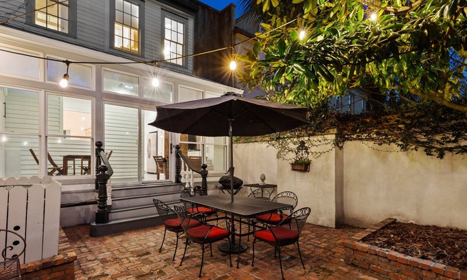 Old West Broad Neighborhood House | Downtown Retreat on Historic Jones Street | Heated Pool Access | By Southern Belle