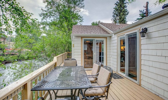 Estes Park Cottage | Downtown Riverside Cabin - Enjoy staying on the river in downtown Estes Park