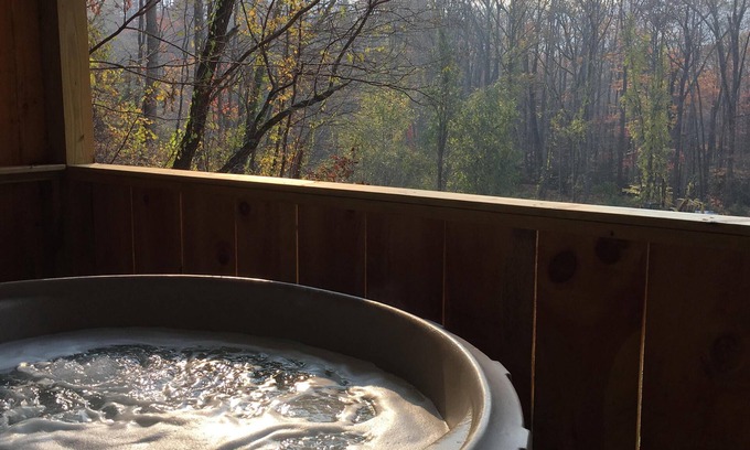 Candler Cabin | Dreamin Hollow Great Stargazing-Hot Tub, Fireplace, Romantic,WiFi, Pet Friendly