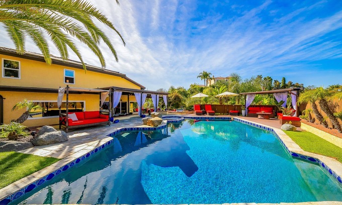 Olde Carlsbad House | Dreamy SoCal home near the beach with pool, hot tub, pool table, grill & firepit