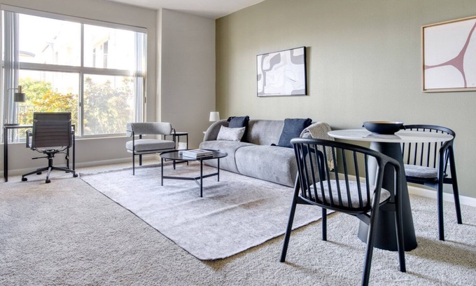 South San Francisco Apartment | Dreamy South SF 1BR w/ W/D, Gym & Pool, nr BART, by Blueground