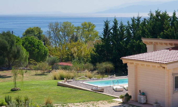Karavados Villa | Driftwood Villas is an eco villa with a private pool, 3min walk from the beach!