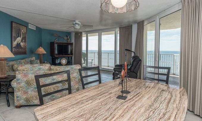 Thomas Drive Condo | E1501 Stunning Gulf View, 3 pools, Tennis court